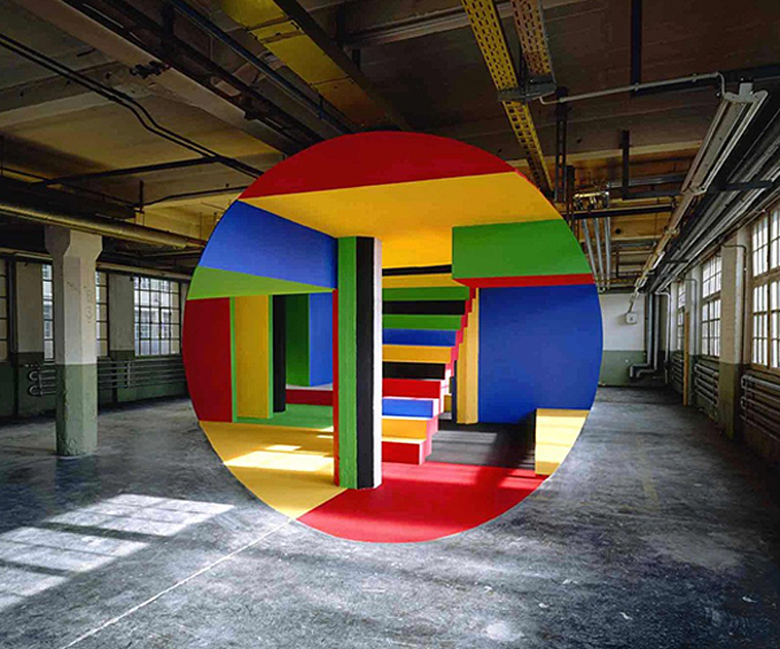 Anamorphic-color Illusions by Georges Rousse 3